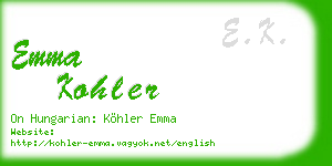 emma kohler business card