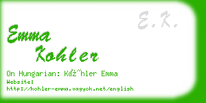emma kohler business card